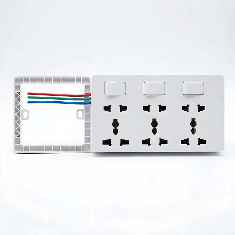 Wall Mounted 86 Type Original Right Extension Socket With Multi-functional 5pin 2 USB Type-C 18W Fast Charging Panel Power Strip