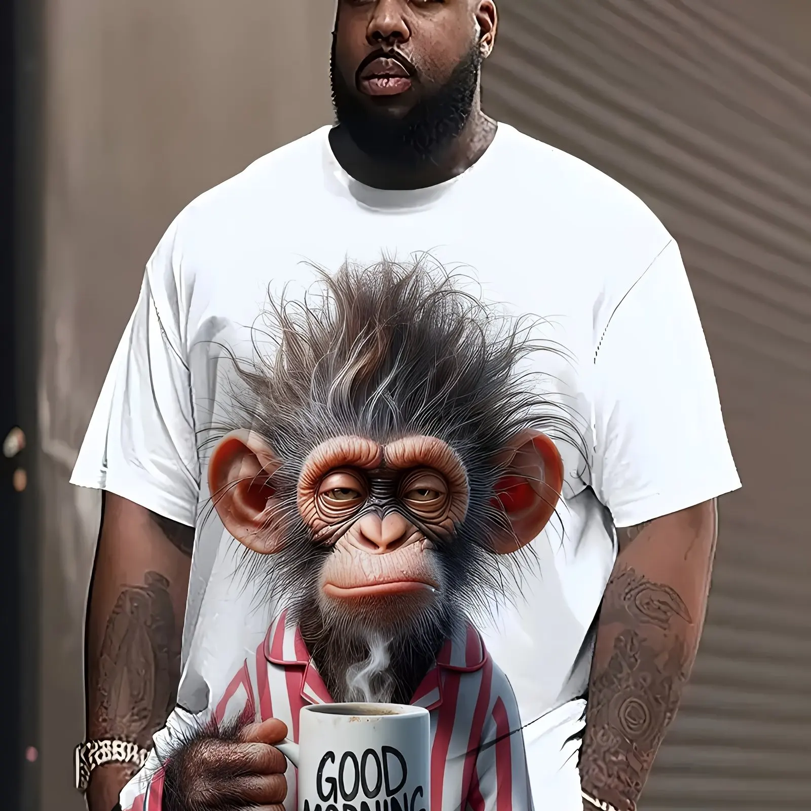 

3D Cute Funny Monkey Graphic T-Shirts For Men Women Summer Outdoor Short-Sleeved Tops Fashion Pop Men's Casual Plus Size T-Shirt