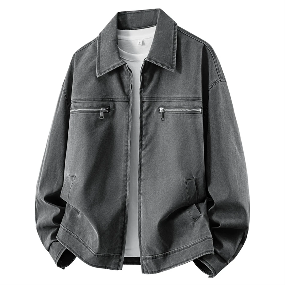 

Vintage Cargo Jackets Men Fashion Casual Jacket Coat Male
