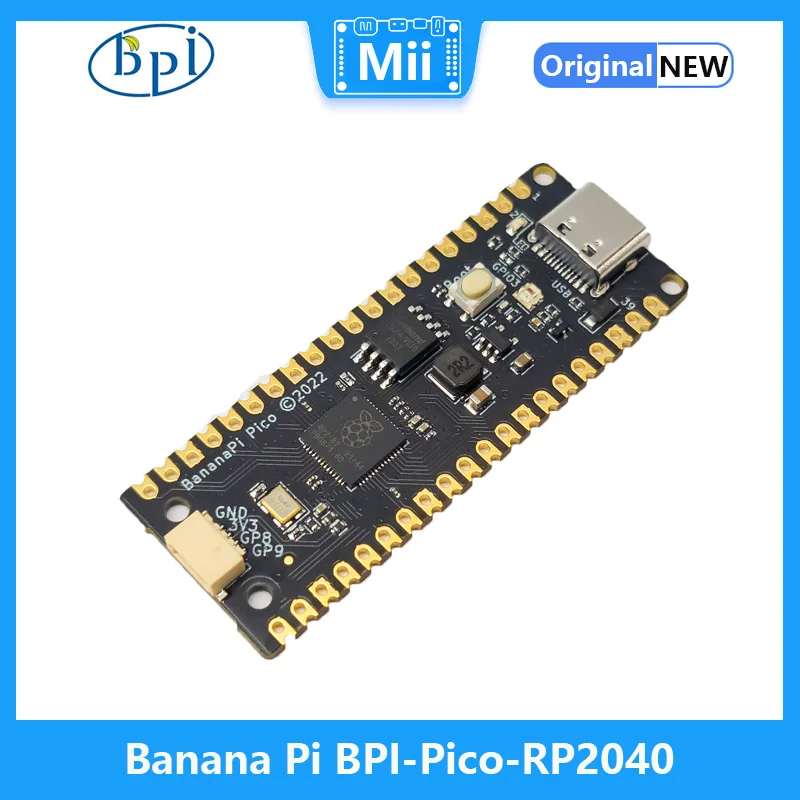 

Banana Pi BPI-Pico-RP2040 Dual-core ARM Cortex M0 26 GPIO Pins 4 Support ADC Analog Input 133MHz MAX Frequency Development Board