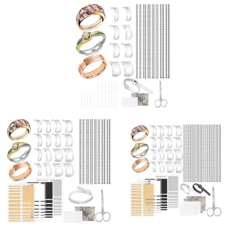 Ring Size Adjuster Set for Loose Rings Invisible Plastic Reducer Tightener Comfortable Sizing Strips Accessories