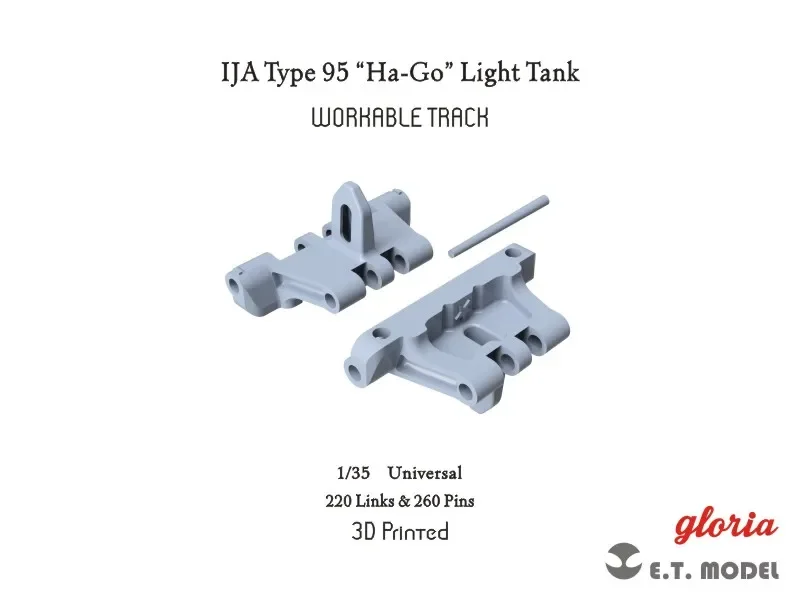 ET Model P35-015 1/35 Scale IJA Type 95 “Ha-Go”Light Tank Workable Track (3D Printed) For DRAGON Kit (No Tank)