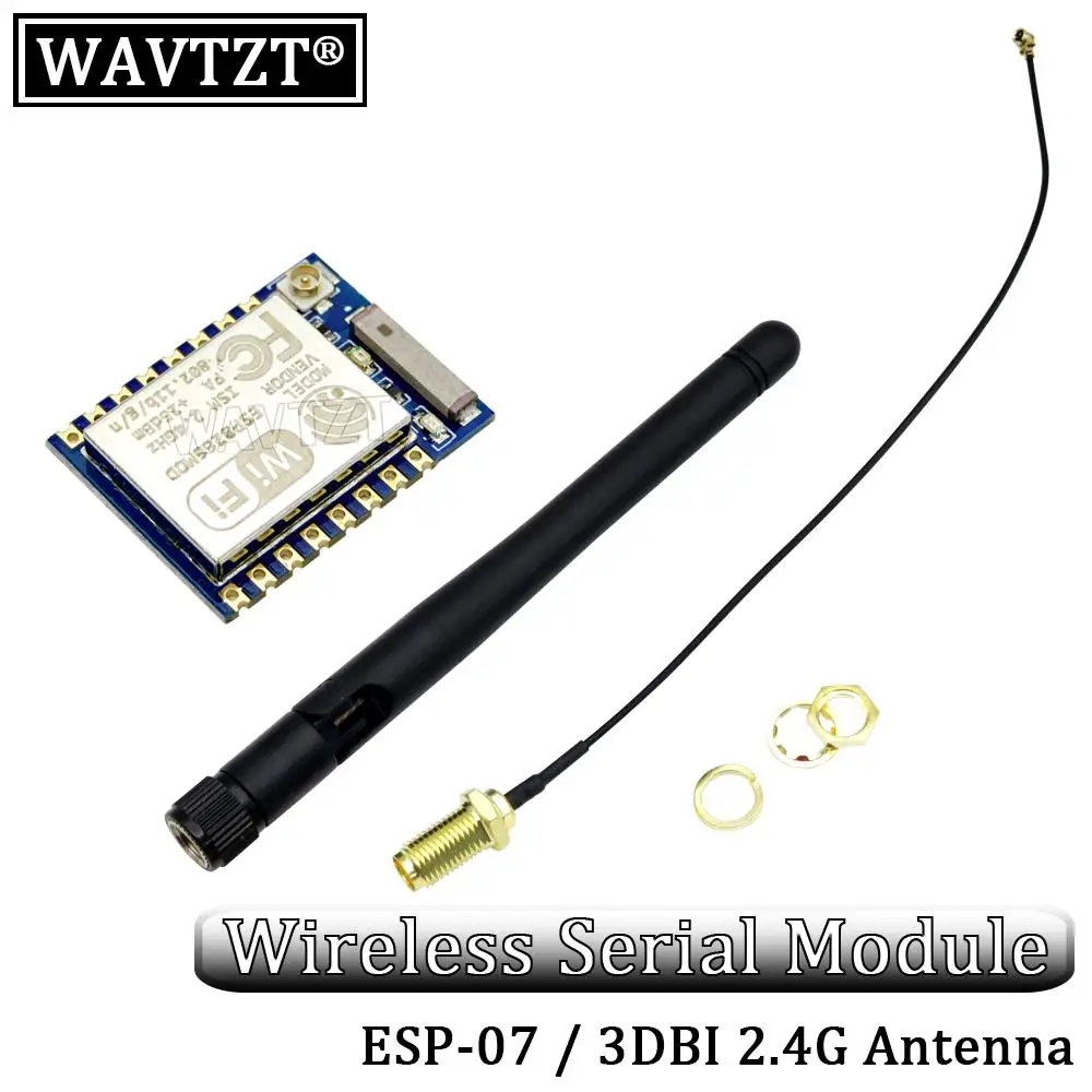 ESP8266 Wifi Module ESP-07 with 11cm 2.4G Wireless SMA Antenna Stick 2dB 2.5dB Gain For NRF24L01 PA 20cm Adapter Cable