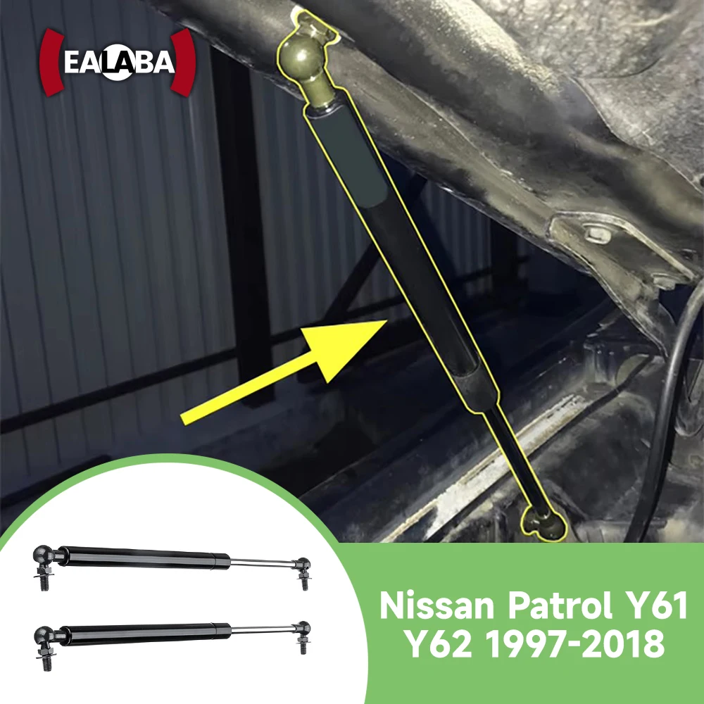 

2 шт. для Nissan Patrol Y61 Y62 1997-2018 передняя стойка капота, подъемная опора, газовая пружина, демпферы, аксессуары для стержней