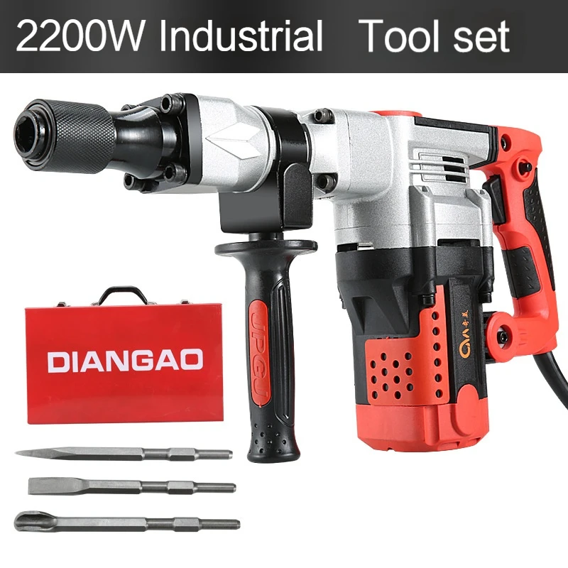 2200W 220V Crushed Electric Pick Industrial Grade Single Slot Disassembling Wall Crusted Concrete Electric Demolition Hammer