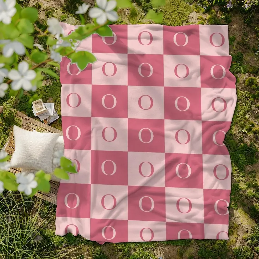 Alphabet Colorful Checkerboard Art Throw Thick Comfort Flannel Quilt,Multi-use for Sofa Bed Camping Travel Nap, Soft Warm