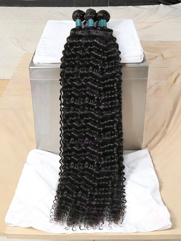 

30, 32 дюйма, пучки глубоких волн, человеческие волосы, 3 пучка необработанных человеческих волос, бразильские вьющиеся пучки человеческих волос, двойной уток