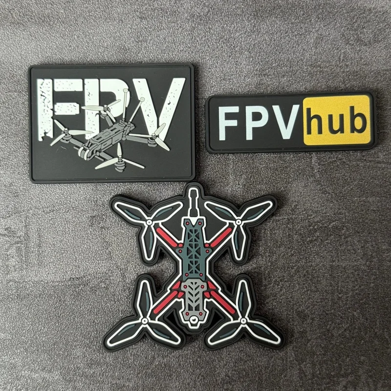 FPV Drone PVC Patch on Clothes Tactical Morale Badge Hook Loop Patches Backpack Stickers Armband