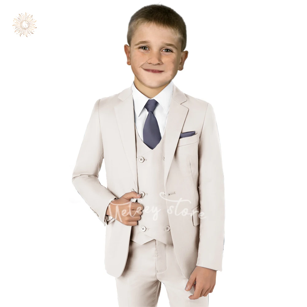 Ueteey Slim Fit Anzug für Jungen Peak Revers Jungen formelle Anzug Set Blazer Weste Hosen Jungen Party Anzug Hochzeit Smoking