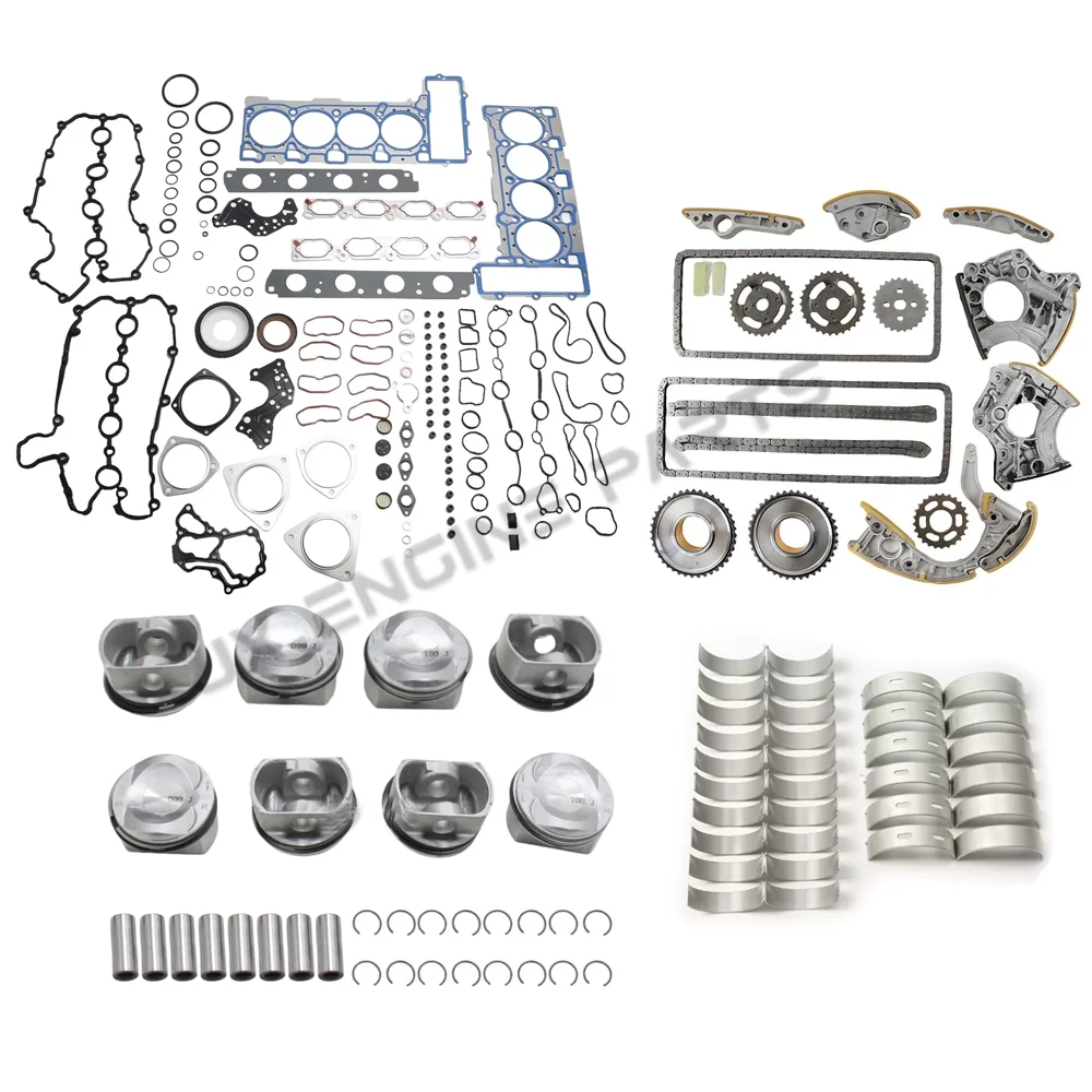 Engine Rebuild Timing Chain Kit Piston Bearing Gasket Set For VW TOUAREG AUDI 4.2 S5 A6 A8 Q7 4.2L V8 06-16 CAUA BVJ BAR CGNA view 4