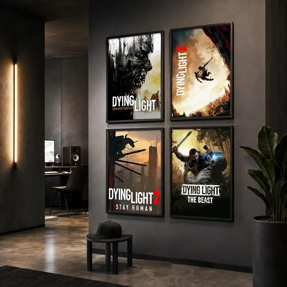 Zombie Game D-Dying Light Poster Wall Art Print Sticker for Bedroom Living Room Dorm Office Modern Home Decor