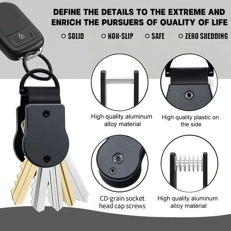 Compact Key Organizer Holder Metal Key Chain Minimalist Key Case for 1-5 Keys Secure Storage