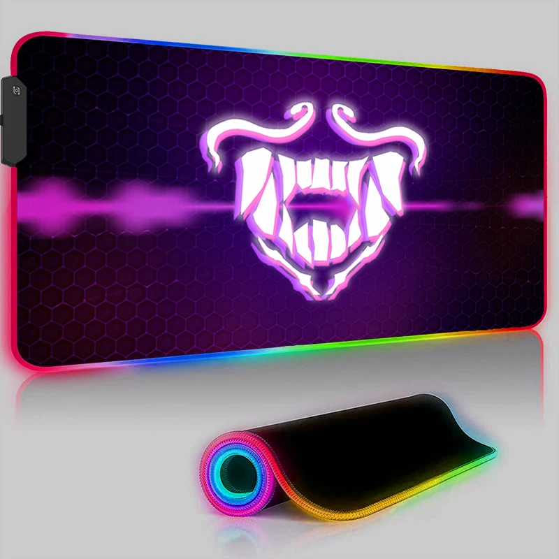 LED Kawaii Girl Backlight Pad Mouse Pad RGB Laptop League Of Legends Akali Keyboard Mousepad PC New Anime Desktop Mat XXL Carpet