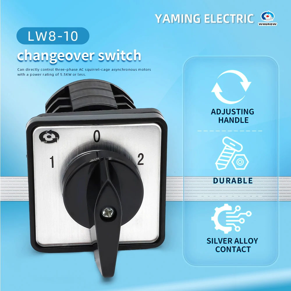 LW8-10/3 Manual Changeover Switches Rotary Cam Switch Voltage 380V 3 Position 3 Poles 10A Sliver Contact Select 10amp