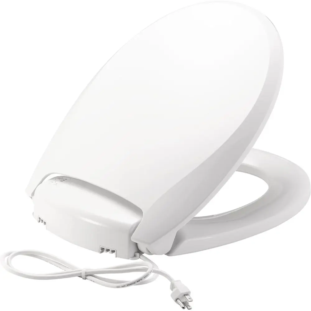 

Radiance Heated Night Light Toilet Seat, Slow Close Adjustable it Long Lasting Plastic Seat, Round, White