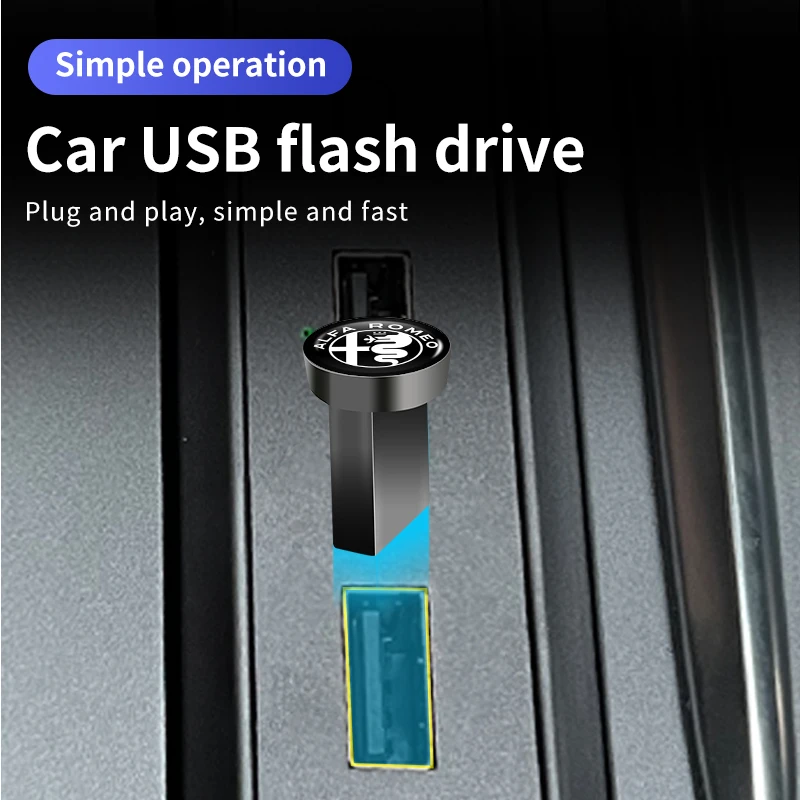 Unidad Flash USB para coche, Mini unidad de memoria de almacenamiento portátil, Pendrive para Alfa Romeo Giulietta 159 147 156 166 Mito Giulia GT