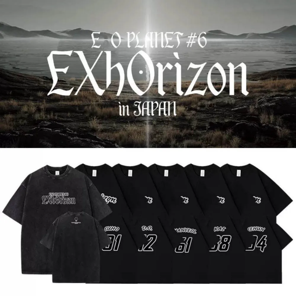 Camiseta de Concierto Idol KPOP CHANYEOL KAI SEHUN 2026 PLANET6 EXhOrizon, Camiseta Corta Estampada de Moda SUHO D.O, Ropa de Verano, Regalo de Cumpleaños