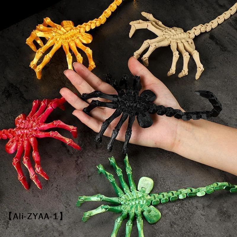 【A】3D Printed Movable Joints Facehugger Toys Simulation Articulated Animal Figurine Ornaments Creative Model Desktop Decoration