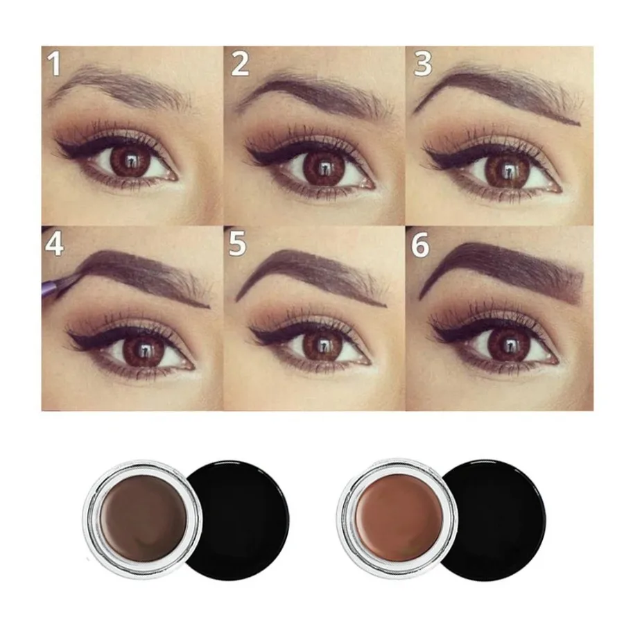 Custom 5colors Eyebrow Cream with Brush Waterproof Long Lasting Matte Quick Drying Easy To Colored Beauty Brow Makeup Bulk