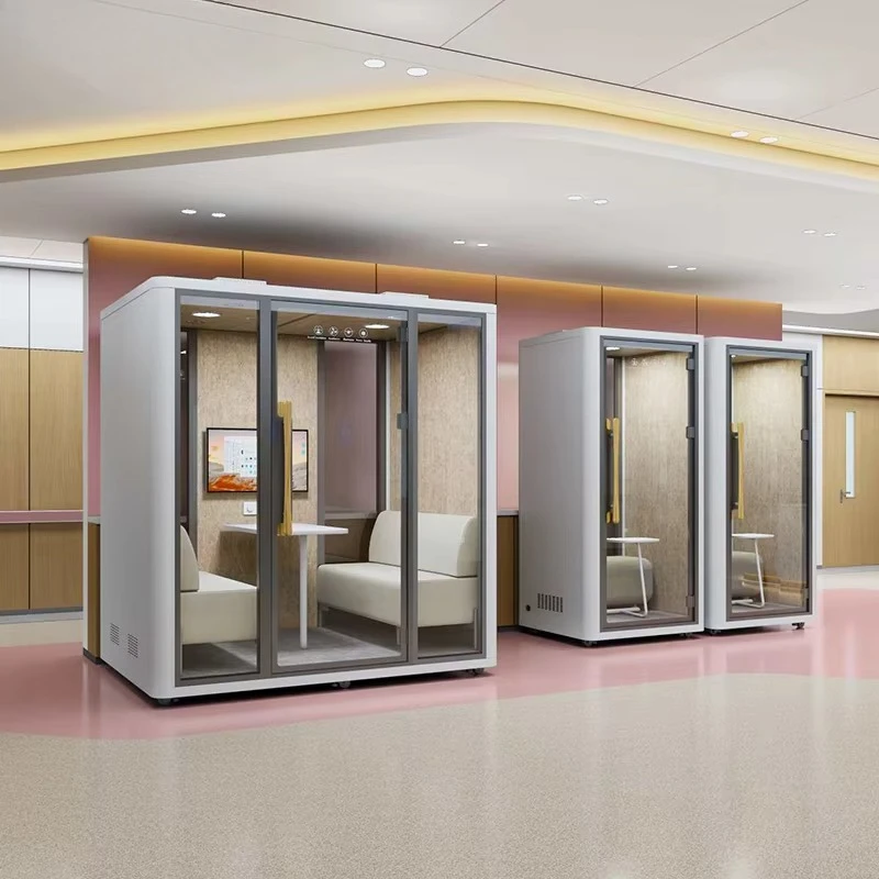 Acoustic Soundproof Office Pods Prefabricated Private Telephone Booths External Soundproof Home Office With Storage Function
