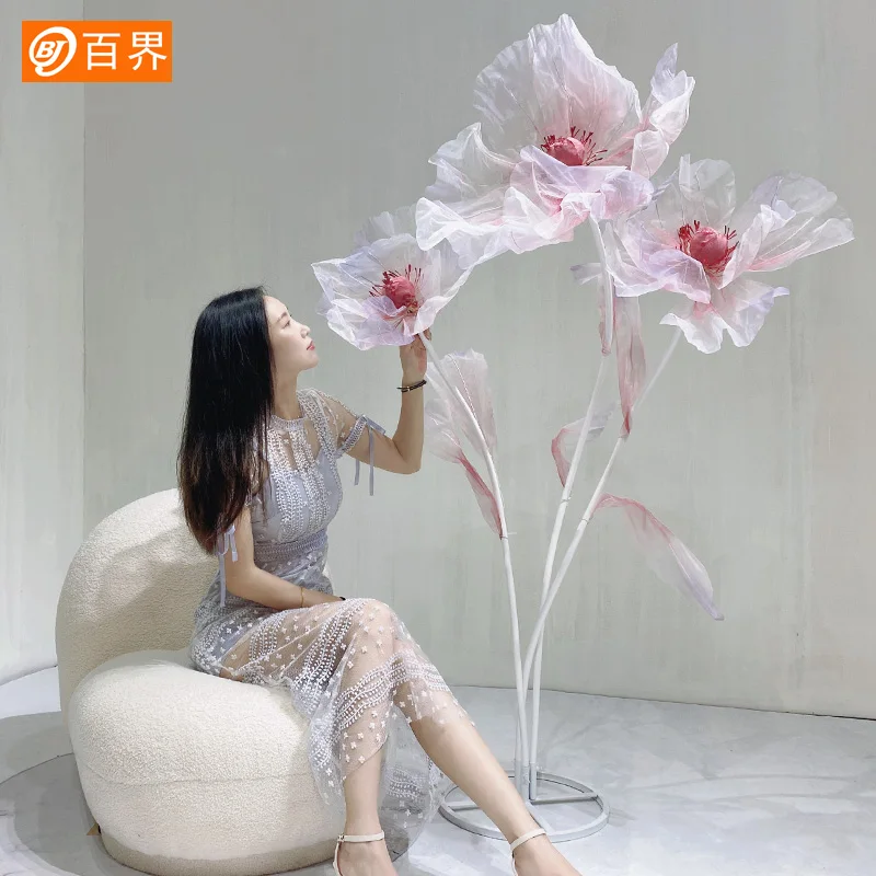 

Hundred Realms Wedding Props, Silk Flower, Silk Mesh, Flower, Window Decoration, Decorative Ornaments, Yarn Flower, T-stage Scen