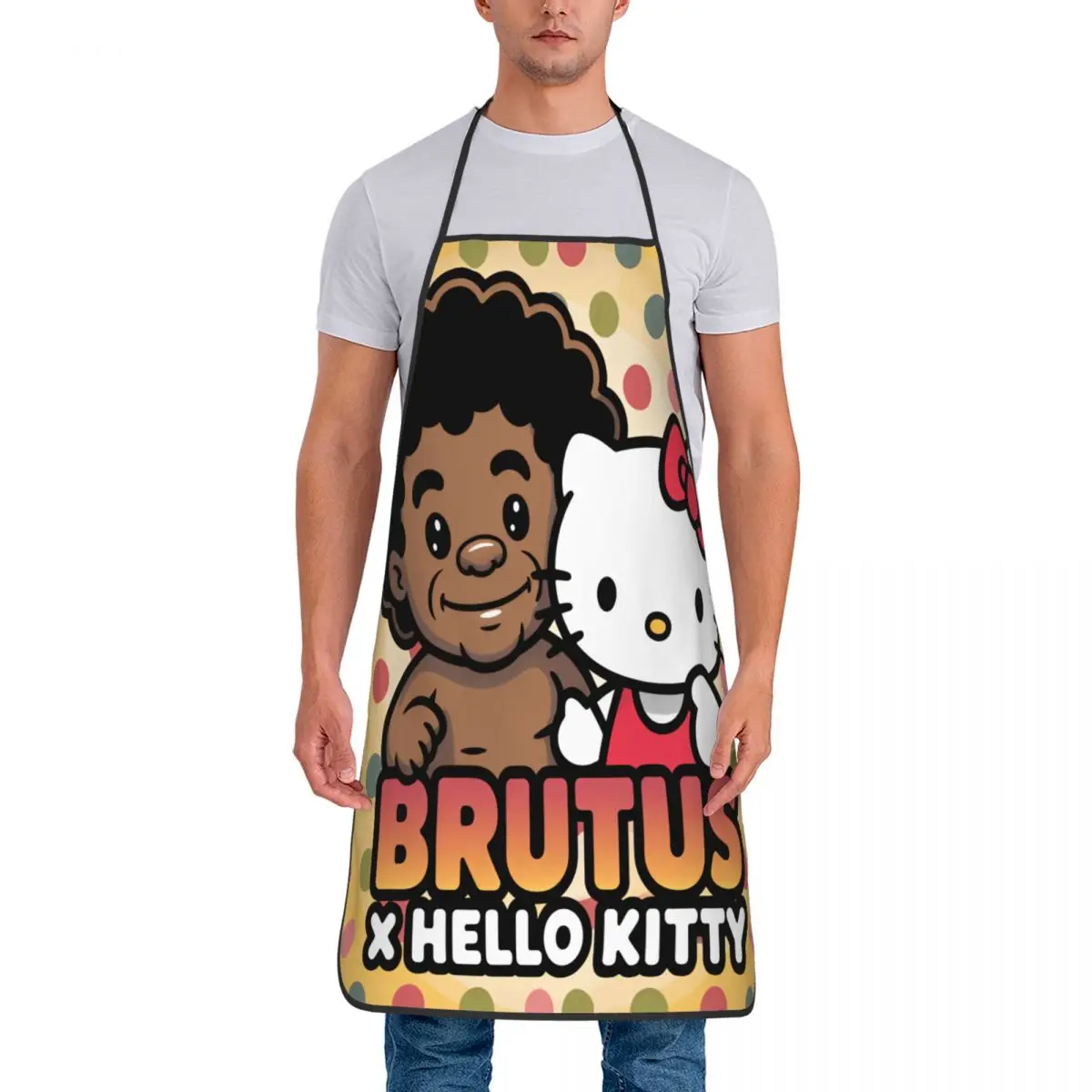 

Фартук Brutus X Hello Kitty для приготовления пищи, парикмахерские кухонные аксессуары, удерживающие индивидуальные фартуки без кармана