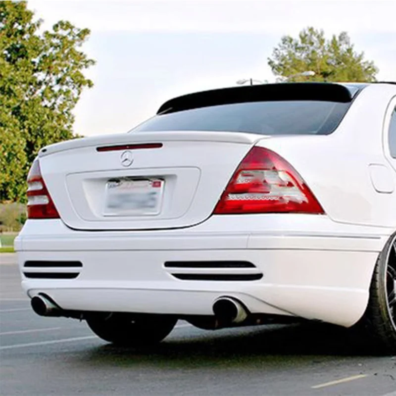For 2001-2006 Mercedes-Benz C Class W203 Sedan Rear Trunk Lid Spoiler Rear Window Roof Spoiler Wings ABS Plastic Adjustment Kit