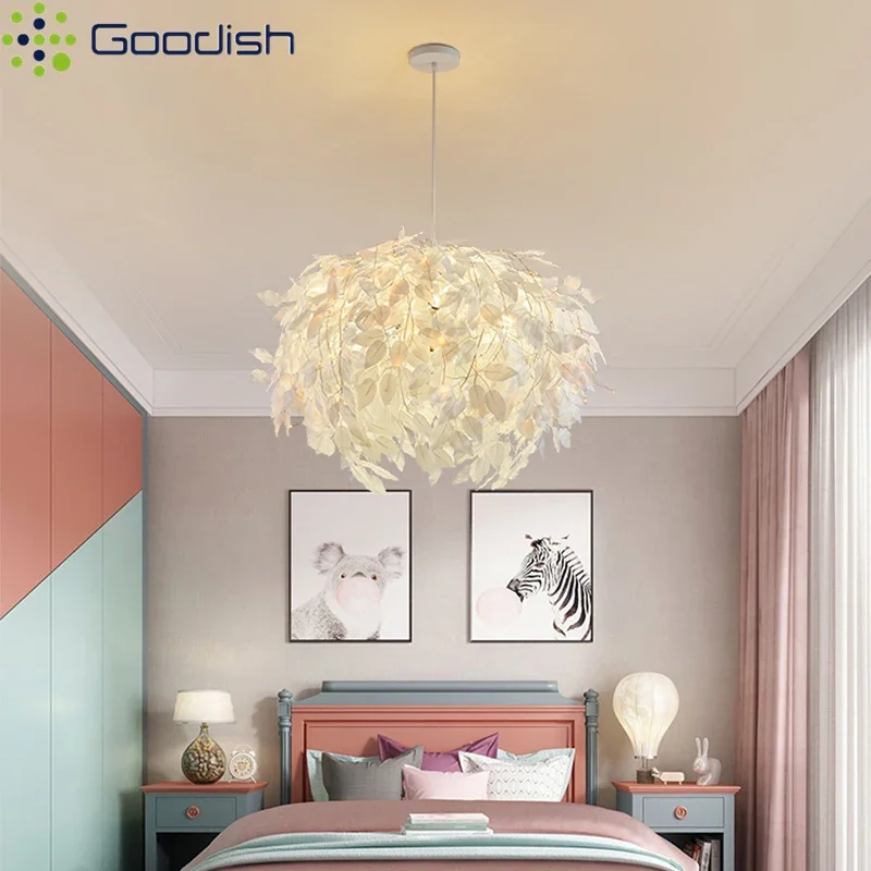 TechHPStylish Creative Art Fallen Leaf Shaped Indoor LED Pendant Light Plated Acrylic Lamp For Living