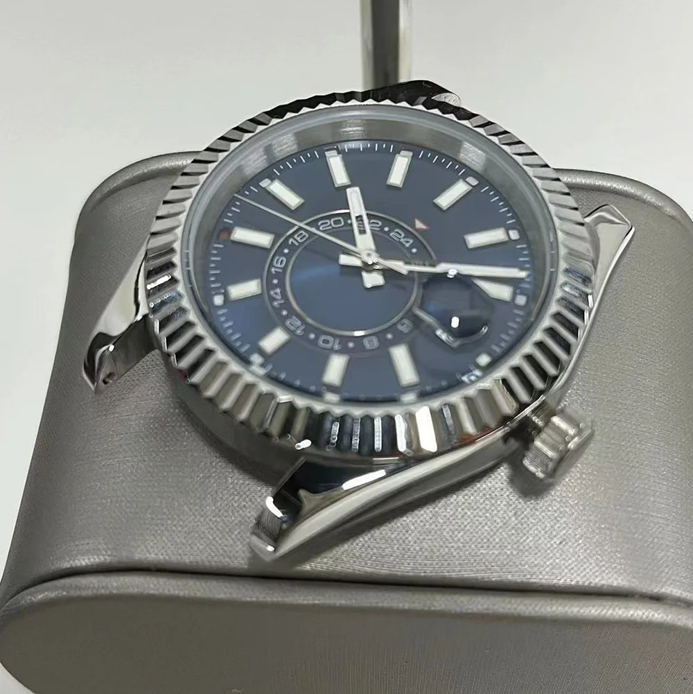 40MM glow-in-the-dark men\'s automatic mechanical watch Seagull ST1612 Stainless steel r clock Blue, black men\'s watch