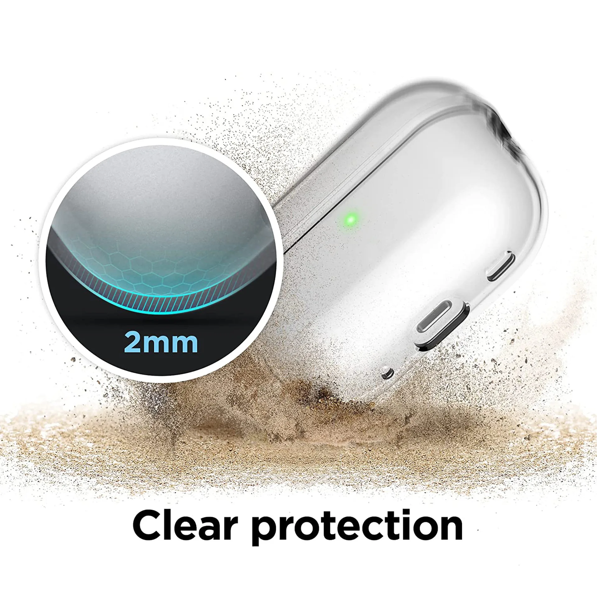 Suitable for airpods pro2 protective case TPU Apple Bluetooth headset condase lanyard protective case set image 3
