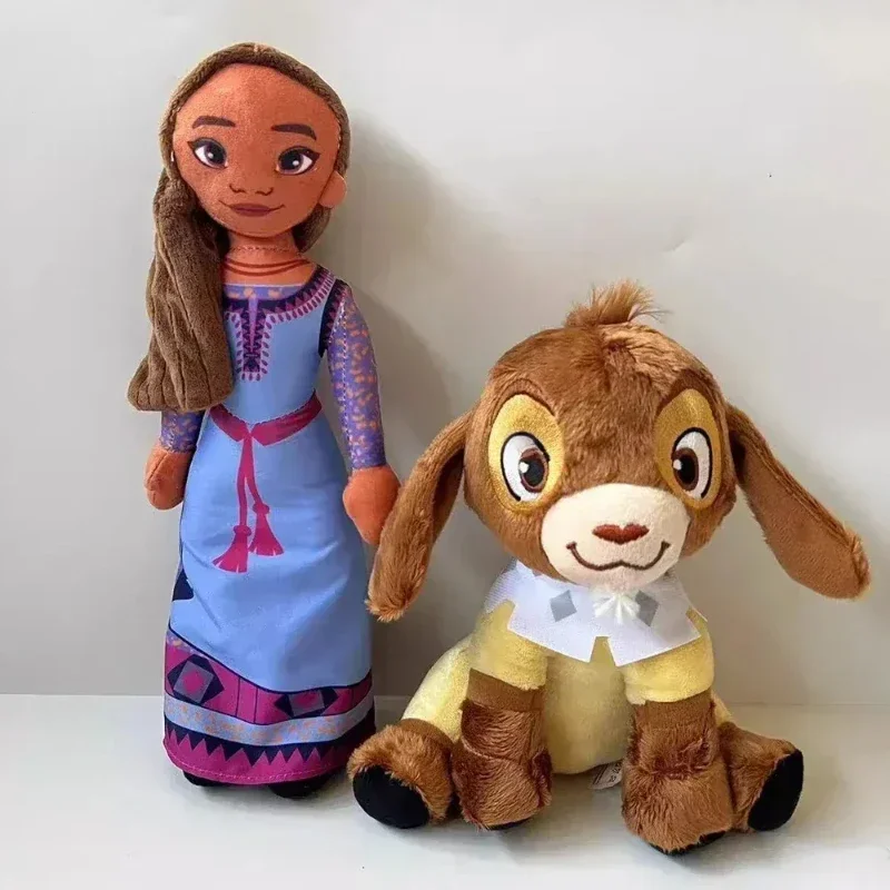 Disney Wish-muñeco de peluche suave con relleno de Valentino y princesa Asha, almohada, película, periféricos, figura, juguete de regalo de cumpleaños para niños