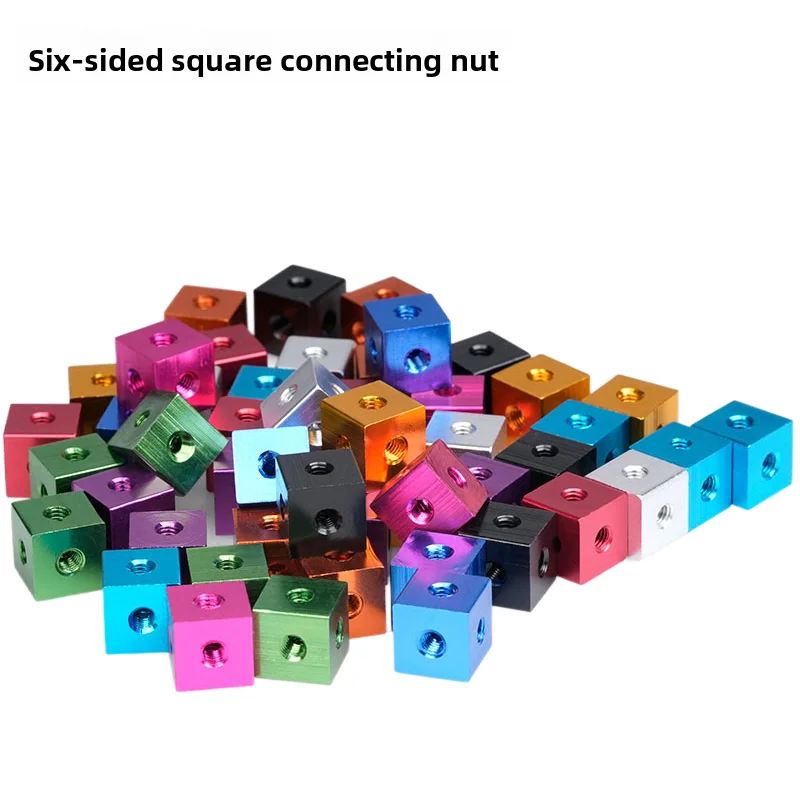 2--10PCS Four square nuts M3-M10 Screw Hole Nut Block Aluminum Alloy LockingConnection Square Nut Bracket Fixing Threaded Plate