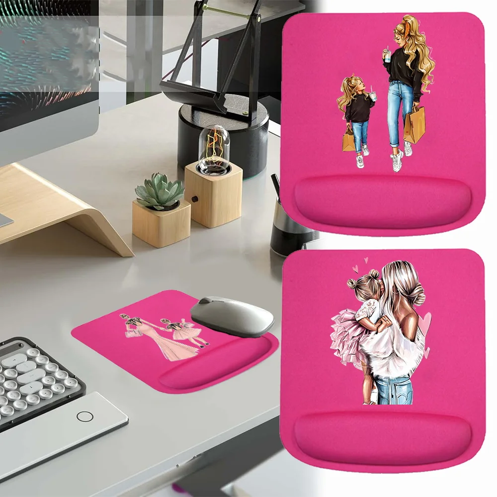 Mouse Mat Anti-Slip Support Wristband Mat Pad Simplicity for Learning and Office Square Mouse Pad for Mom Series