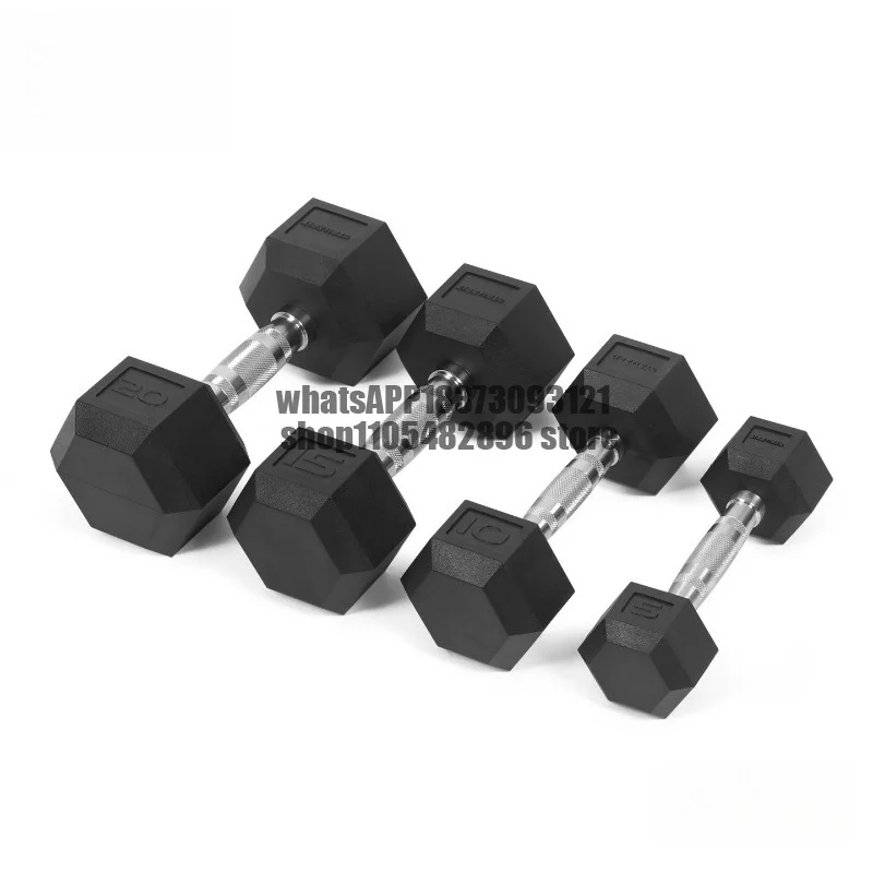 Solid hexagonal dumbbells for women, men's home PVC pure iron dumbbells, home sports training, 5kg for arm muscle training