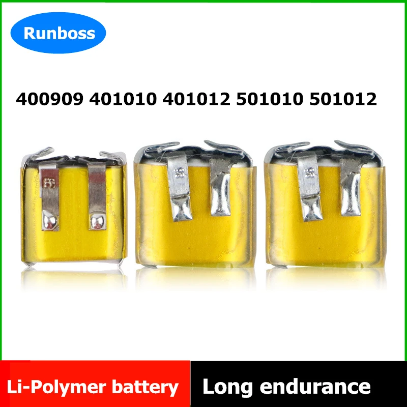 10PCS 501010 501012 401010 401012 400909 Battery For I7 i8 i9 i10 i12 MP3 MP4 GPS TWS Bluetooth Headset Driving Voice Recorder