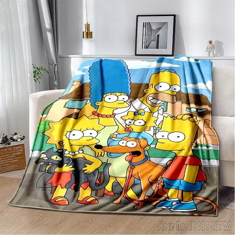 Anime The S-Simpsons Cartoon Blanket Travel Picnic Blanket Children's Adult Household Blankets Kids Baby Gift