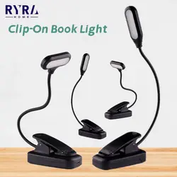 USB Rechargeable Clip-On Book Light Flexible Easy Clip Night Reading Lamp Eye Protection Portable Desk Lamps Mini Night Lights