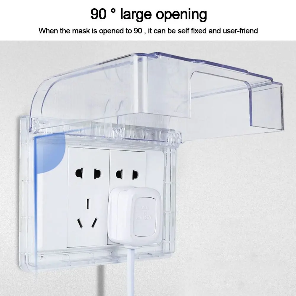 1Pcs Self-Adhesive Wall Socket Waterproof Box Electric Plug Cover Bathroom Wall Switch Protection Cover Socket Splash-Proof Box
