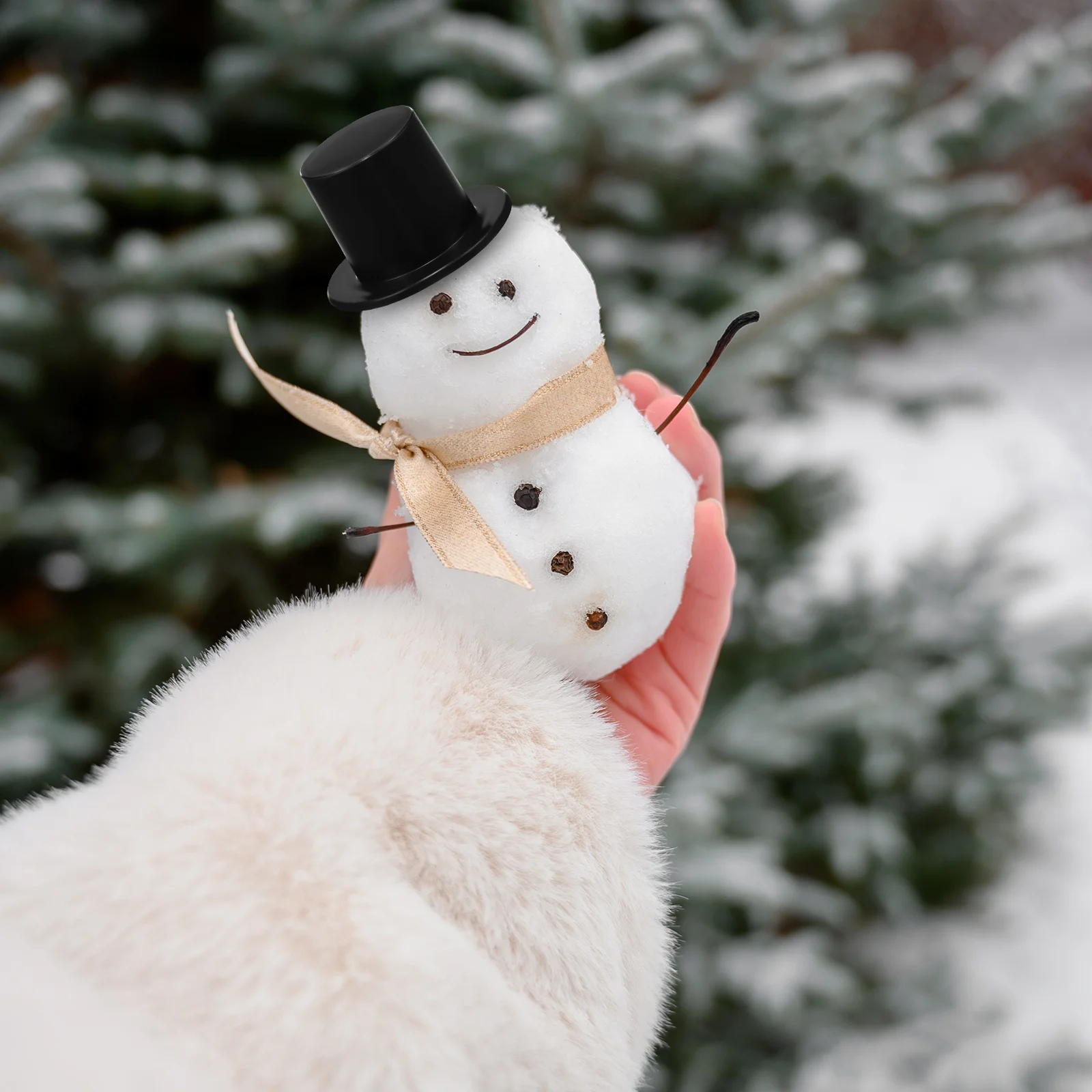 

60pcs Mini Snowman For Crafts Small Decorative Hats Christmas Party Decoration Top Hat Diy Accessories Handicraft Miniature Hats