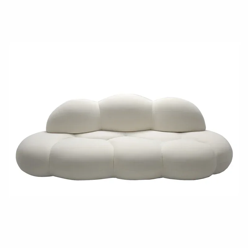 MFactory Wholesale Modern Design Living Room Furniture Hotel Lobby Beauty Salon Teddy Velvet Cloud Creative Sofa