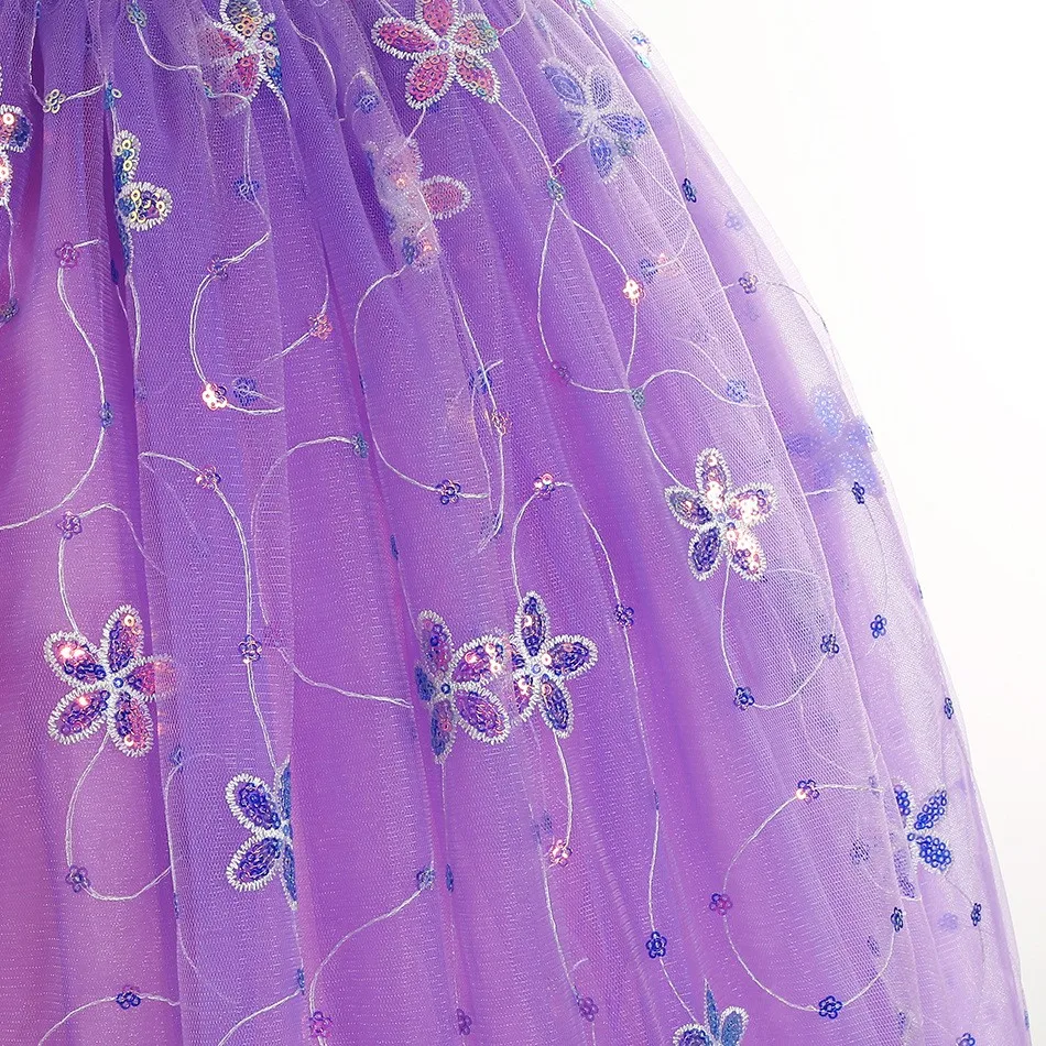 2026 Children Dress Rapunzel Costume  Sequins Purple Purple Dress Cosplay Tutu Dress for Girl Add Colored LED Lights 3-10 Year view 6