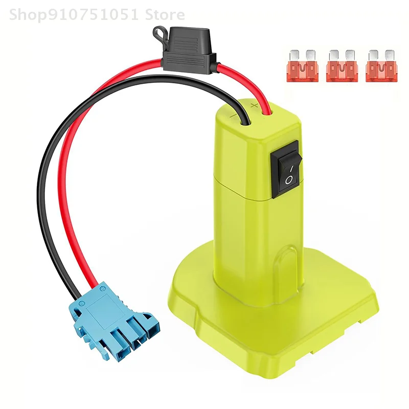 Power Wheels Adapter For Ryobi 18V Battery With Fuse Switch DIY Battery Adapter Connector For Ryobi 18V Nimh/Nicd/Li-ion Battery