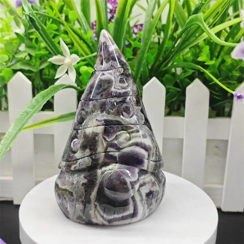 Natural Moss Agate Gnome Carving Statue Crafts Animal Polished Healing Figurine Home Ornament Gift 1PCS
