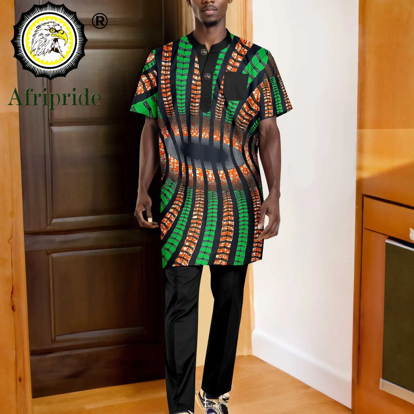 Afrikaanse Mannen Overhemd Pak Dashiki Blouse Shirts En Ankara Broek Set Trainingspak Print Outfits Plus Size Formele Kleding A2316090