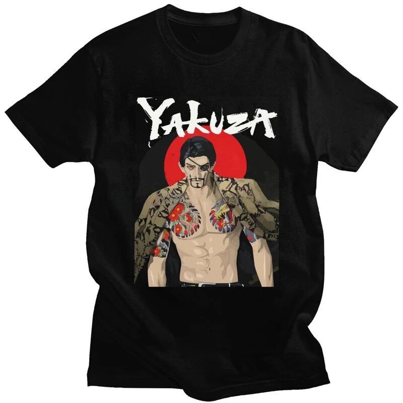 Yakuza Japan Dragon Gangster Videogame T Shirts Men Cotton Tee Majima Goro Tshirt Short Sleeved Printed T-shirt Clothes