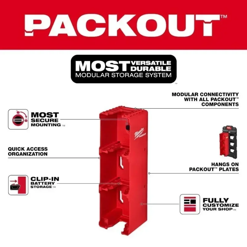 Milwaukee PACKOUT™ M18™ Battery Rack Power Tool Accessories MILWAUKEE Tools 48-22-8339