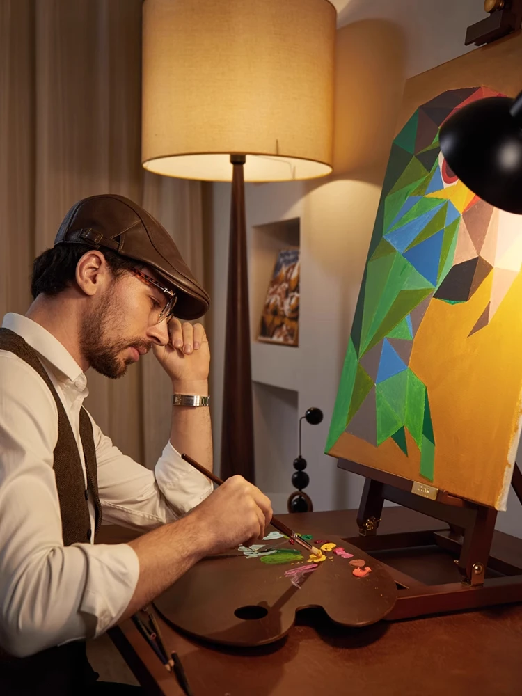 

Italian minimalist walnut color professional artist desktop folding desktop easel artboard art student special solid wood home