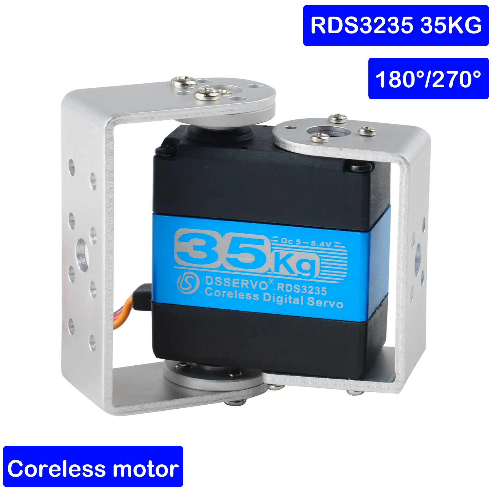 RDS3235 35kg Digital Servo 7.4V Coreless Motor Hight Torque Full Metal Gear 180 270 Degree RC Robot Servo for Cars Robots