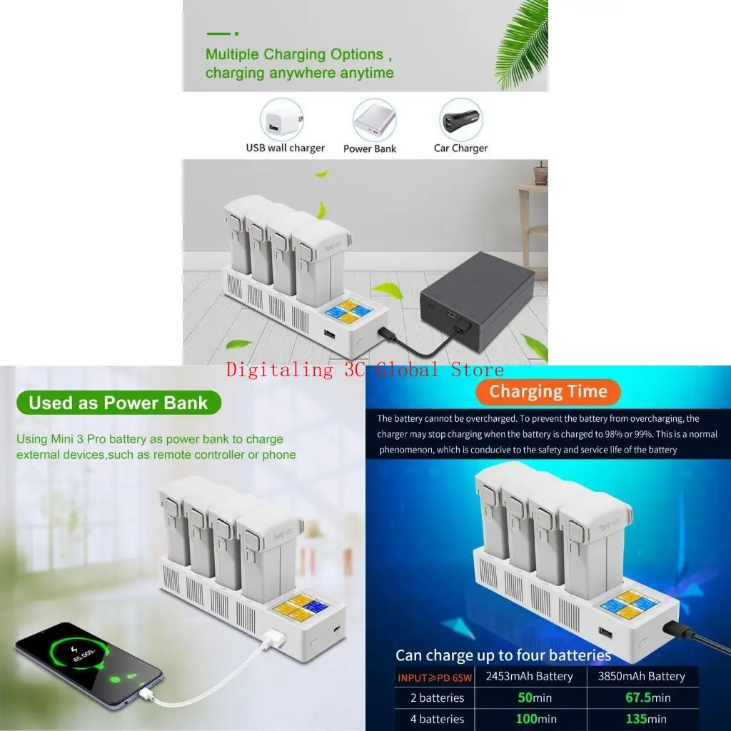 ミニ3のバッテリー充電ハブproドローンポータブル多機能usb充電器充電ハブドローンバッテリー充電器