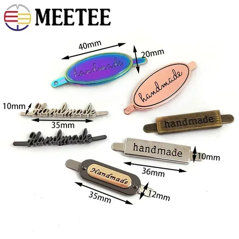 10/30Pcs Meetee Handmade Metal Bag Labels Pin Buckle Handcraft Mortise Clasp Webbing Decor Tag Button DIY Hardware Accessories